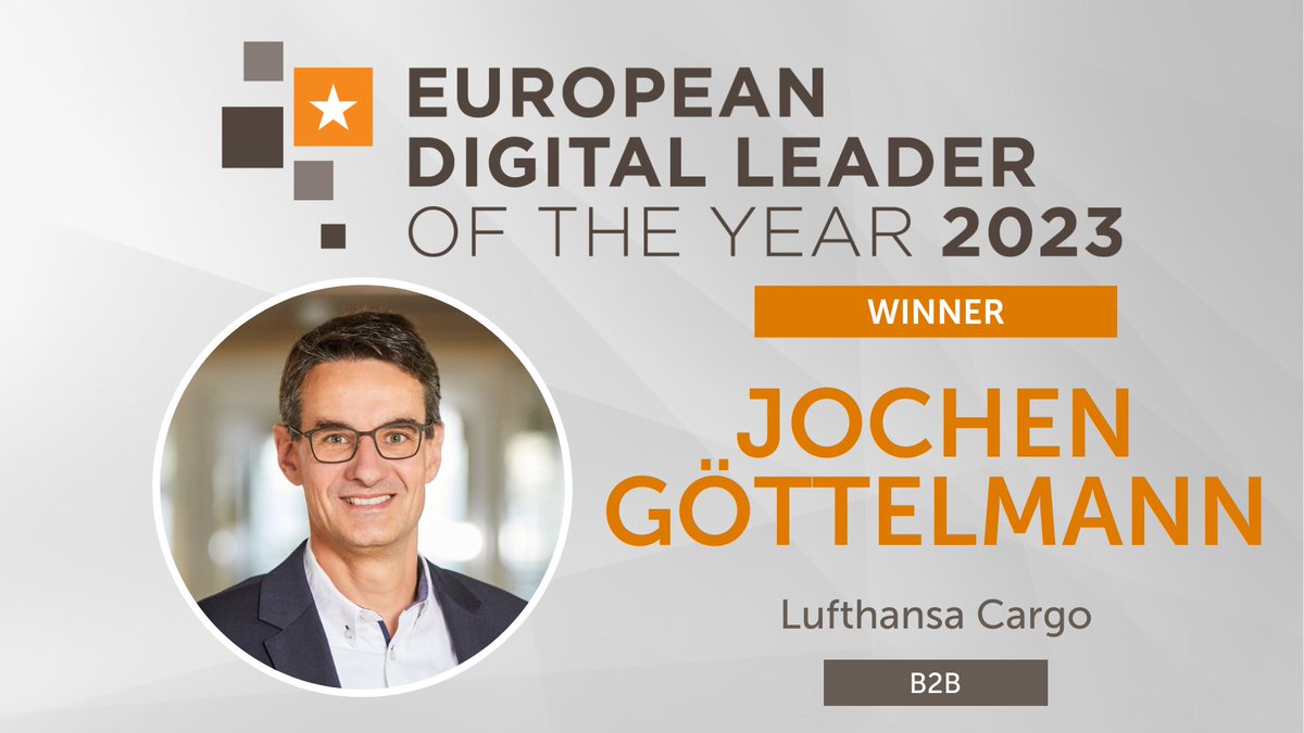 CIONET's tweet photo. CIONET is pleased to announce that Dr. Jochen Göttelmann, CIO at @Lufthansa_Cargo has been voted the Winner of the prestigious European Digital Leader Of The Year Award in the B2B category. #EDLOTY #CIONET https://t.co/Hpob6s0y3p