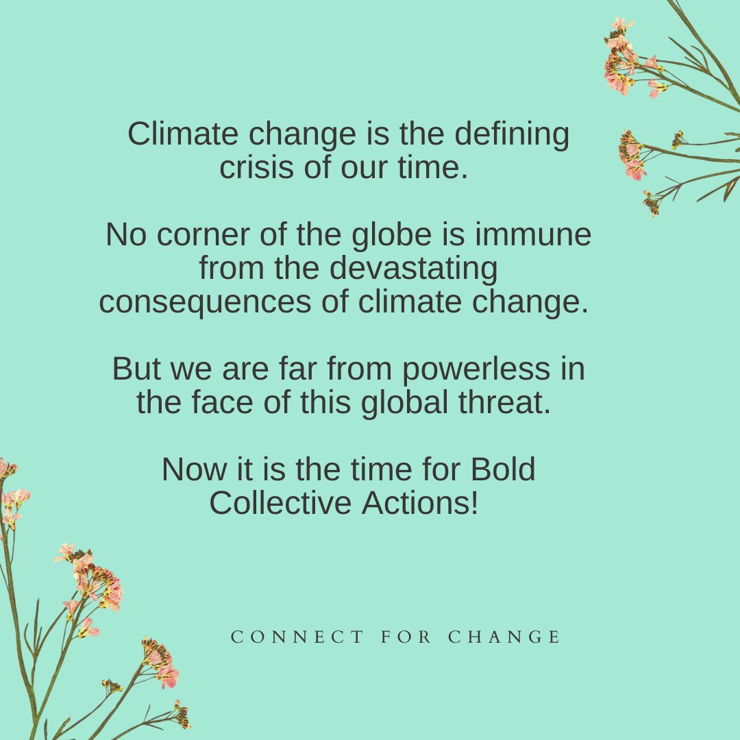 We are far from powerless in this crisis we face of climate change. We need to act now as it is the best time to take Bold Collective Actions.

#Connect4ClimateChange #climatechange #climateaction #climatechangeisreal