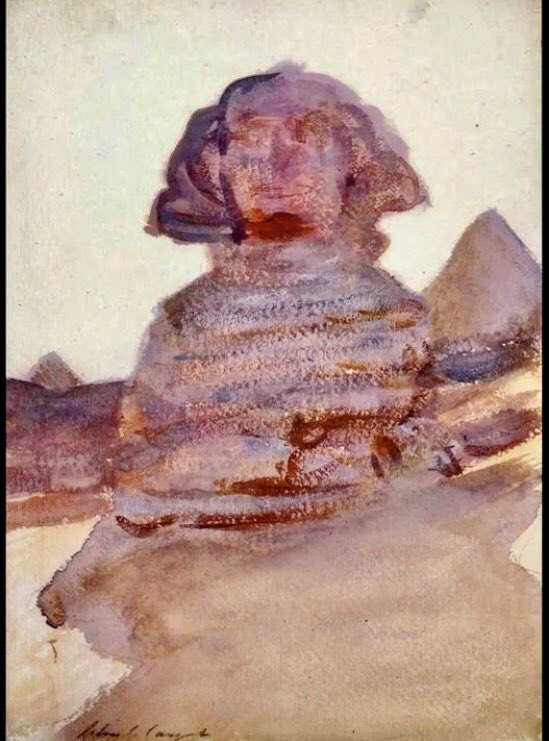 nissnickmich's tweet image. Gran Esfinge de Guiza (1891). Obra del pintor estadounidense John Singer Sargent. #arte #Egipto #esfinge #pintura #Curiosidades #FelizMiercoles #1Febrero