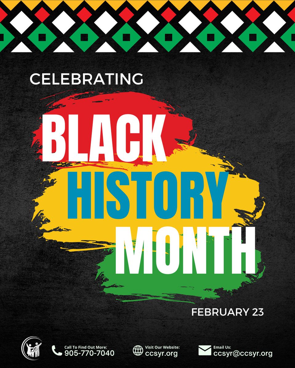 Celebrating Black excellence and resilience during #BlackHistoryMonth.

#BHM #BlackExcellence #BlackResilience #BlackHeritage #CanadaProud

#ccsyr #ccsyrorg #yorkregion #settlementservices #counsellingservices #communityservices
