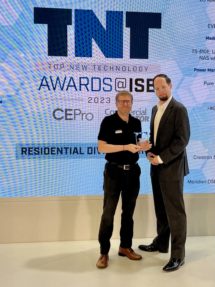 KMB_Comm's tweet image. It&apos;s an #ISE2023 Awards Extravaganza!! KMB clients won several TNT Awards (Top New Technology) from @ce_pro  and @commintegrator, including @@WallSmart_Ltd, @DTools, @dprojection, and @KordzGlobal. Head over to their booths to see their buzz-worthy new products! #proav