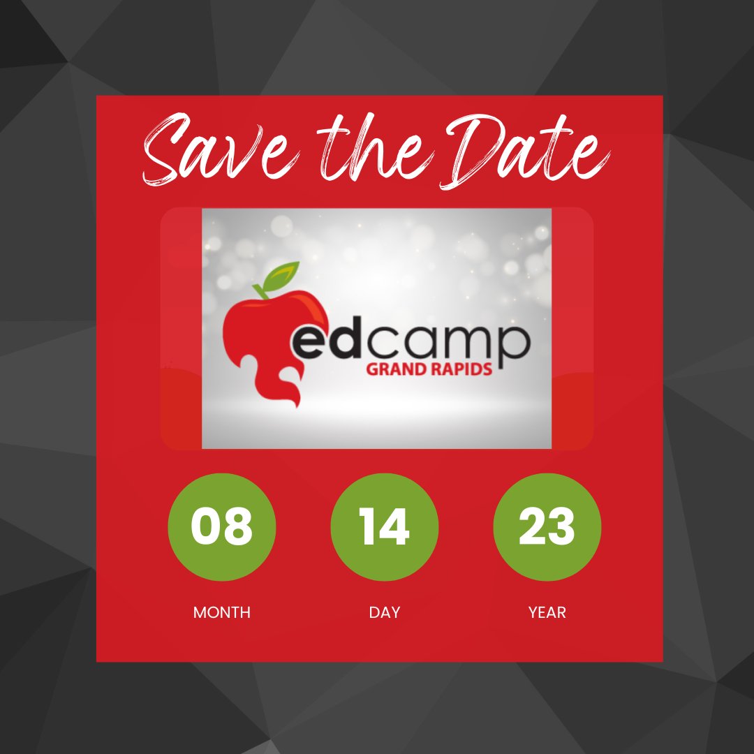 SAVE THE DATE! All Michigan educators are invited to EdCampGR on August 14, 2023. Mark your calendars and plan to connect in August!