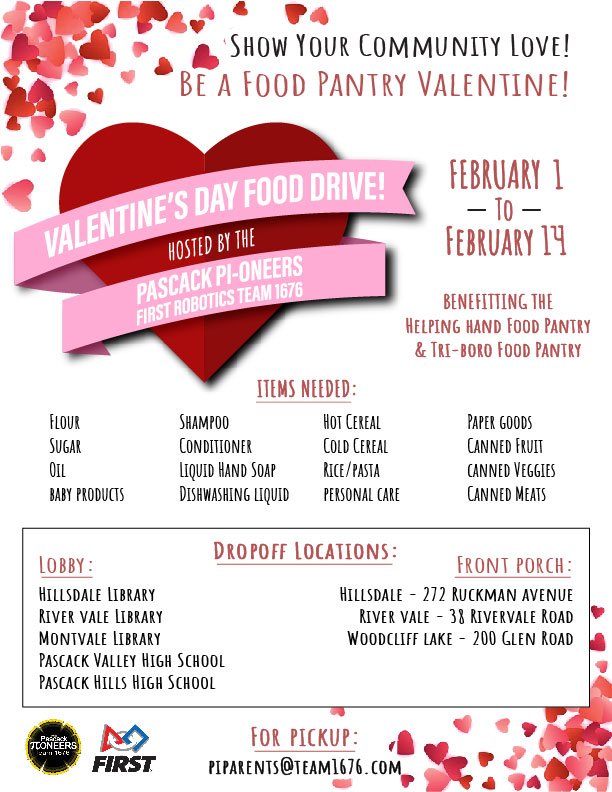 Be a Food Pantry Valentine! Join the Drive &amp; donate to support <a href="/HillsdaleHHFP/">Helping Hand Food Pantry</a> &amp; the Triboro Food Pantry. Thank you <a href="/PascackPress/">Pascack Press</a> for your story! 💛🖤 issuu.com/thepressgroup/… <a href="/FIRSTweets/">FIRST</a> <a href="/FRCTeams/">FIRST Robotics Competition</a> <a href="/FIRSTMidAtl/">FIRST Mid-Atlantic</a> <a href="/pvrhsd/">PVRHSD</a> <a href="/PascackValleyHS/">Pascack Valley High School</a> #morethanrobots