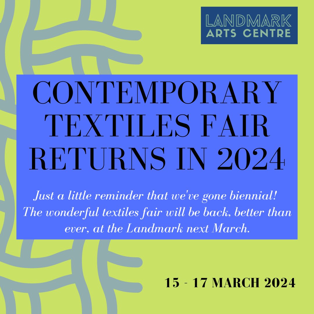 LandmarkArts's tweet photo. Just a little reminder that our Textiles Fair has gone biennial &amp; will return in 2024! This year we have a brand new event! @paper_ink_print  17-19 March 2023 offers printmaking/artists' books/talks/classes and demos! Go check out the dedicated page for more. #textilesfair https://t.co/0pRzWDsbGw