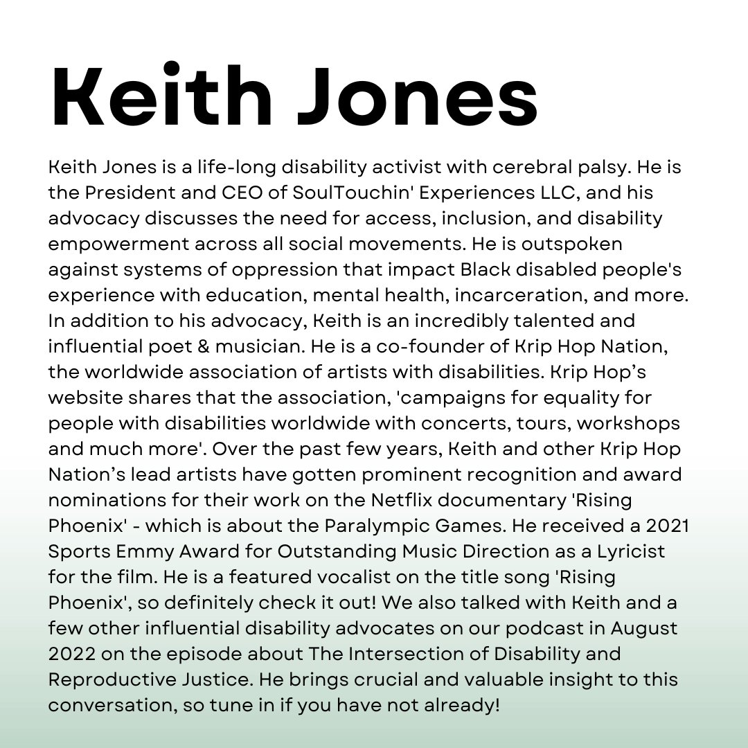 DisabilityRtsFL's tweet photo. Black Disability Leaders You Should Know About: Keith Jones
Read his full bio on our website: https://t.co/5uREoemRAr
#KeithJones #BlackHistoryMonth #BHM #DisabilityHistory #BlackDisabledLivesMatter #DisabilityActivist #KripHopNation #DisabledArtist @dasoultoucha https://t.co/V6pXwCNLYf