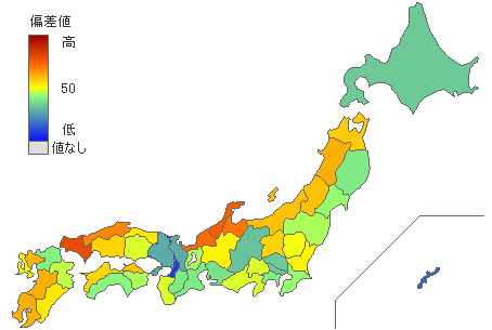 「都道府県別の自民党得票率(左)と高齢化率(右).地方で高い傾向≒田舎のお年寄りが」|明石海峡（風景画・天文イラスト）のイラスト