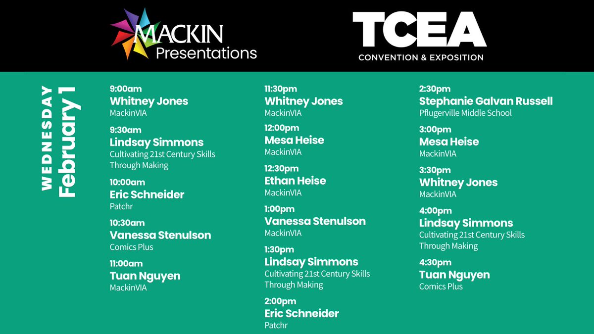 Mackin Educational Resources (@mackinlibrary) on Twitter photo Welcome back, San Antonio! We're here at booth 1372 with a fresh batch of presentations and free swag! Come ask us your questions and learn more about all things #Mackin ππ <a href="/MackinVIA/">MackinVIA</a> <a href="/MackinMaker/">MackinMaker</a> <a href="/mackinclassroom/">Mackin Classroom</a> <a href="/MackinLearning/">MackinLearning</a> #TCEA #TCEA23 Welcome back, San Antonio! We're here at booth 1372 with a fresh batch of presentations and free swag! Come ask us your questions and learn more about all things #Mackin ππ <a href="/MackinVIA/">MackinVIA</a> <a href="/MackinMaker/">MackinMaker</a> <a href="/mackinclassroom/">Mackin Classroom</a> <a href="/MackinLearning/">MackinLearning</a> #TCEA #TCEA23