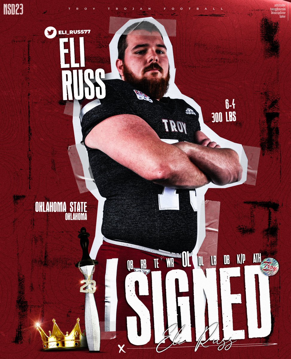 Starting off the day welcoming one of our mid-year transfers to the Trojan Family ... Eli Russ! #RiseToBuild | #OneTROY | #TroyNSD23 ⚔️🏈