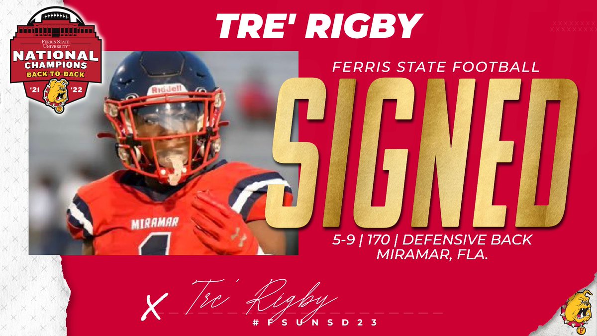 HEADED NORTH! Talented DB Tre' Rigby from Miramar HS in Florida is the latest signee from the Sunshine State pipeline to become a Bulldog! Congrats! <a href="/BeHumbled_Tre/">Tre’ Rigby</a> #FSUNSD23