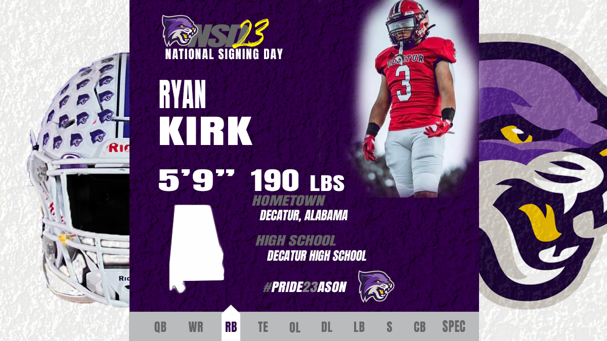 ✍️ Ryan Kirk is 🔒 into being a Wildcat!

Welcome, <a href="/RyanKirk33/">Ryan Kirk</a>!

🏈 RB | 5-9 | 190
📍 Decatur, Alabama
🏫 Decatur HS

#ChasingGreatness|#Pride23ason
| #NSD23