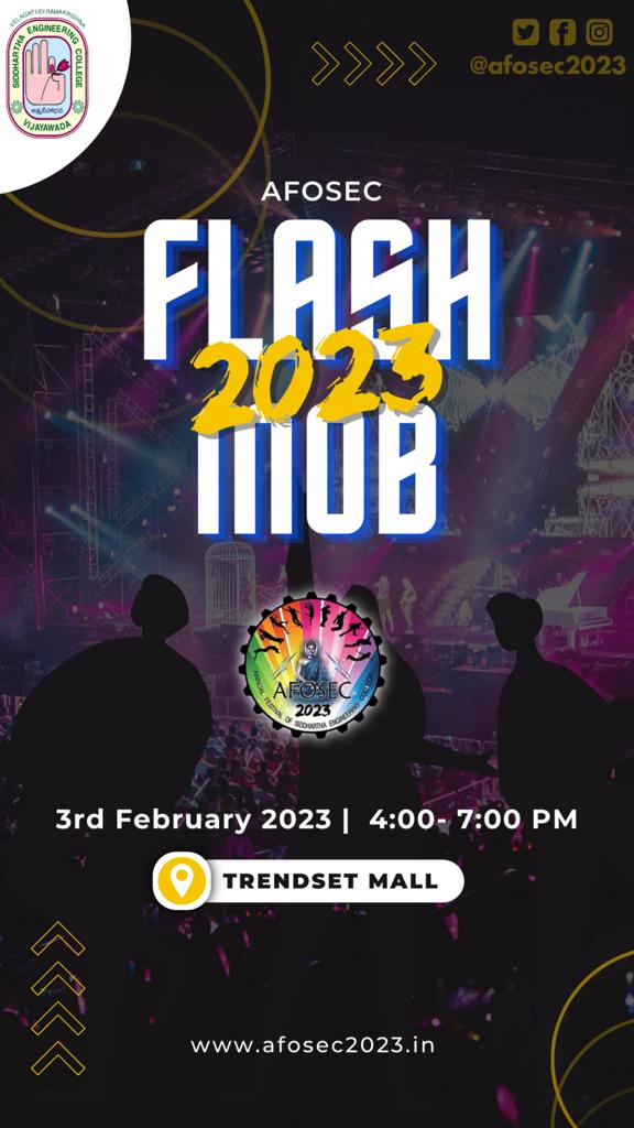 afosec2023's tweet photo. Join the fun and dance at the Afosec 2023 flashmob at Trendset Mall! Let's come together and make this a memorable event.
.
.
#vrsec #AFOSEC2023 #l4l #f4f #vijayawada #vrsiddhartha #flashmob #dance @BZAUpdates @MyVijayawada @OURVMC @THAndhra @airnews_vja https://t.co/NbGuFlmZ8Z