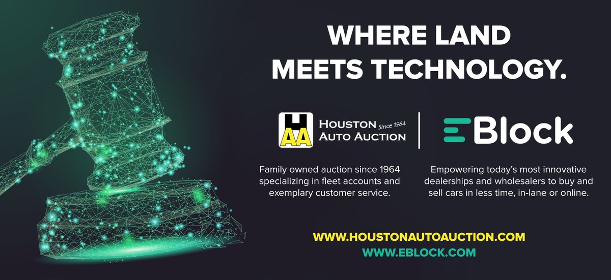 haatweets's tweet photo. We’re happy to announce that Houston Auto Auction has joined the EBlock family!  Read more about what this exciting new partnership means for YOU! https://t.co/eJLqhDLt60 https://t.co/P6vjSq7mn7