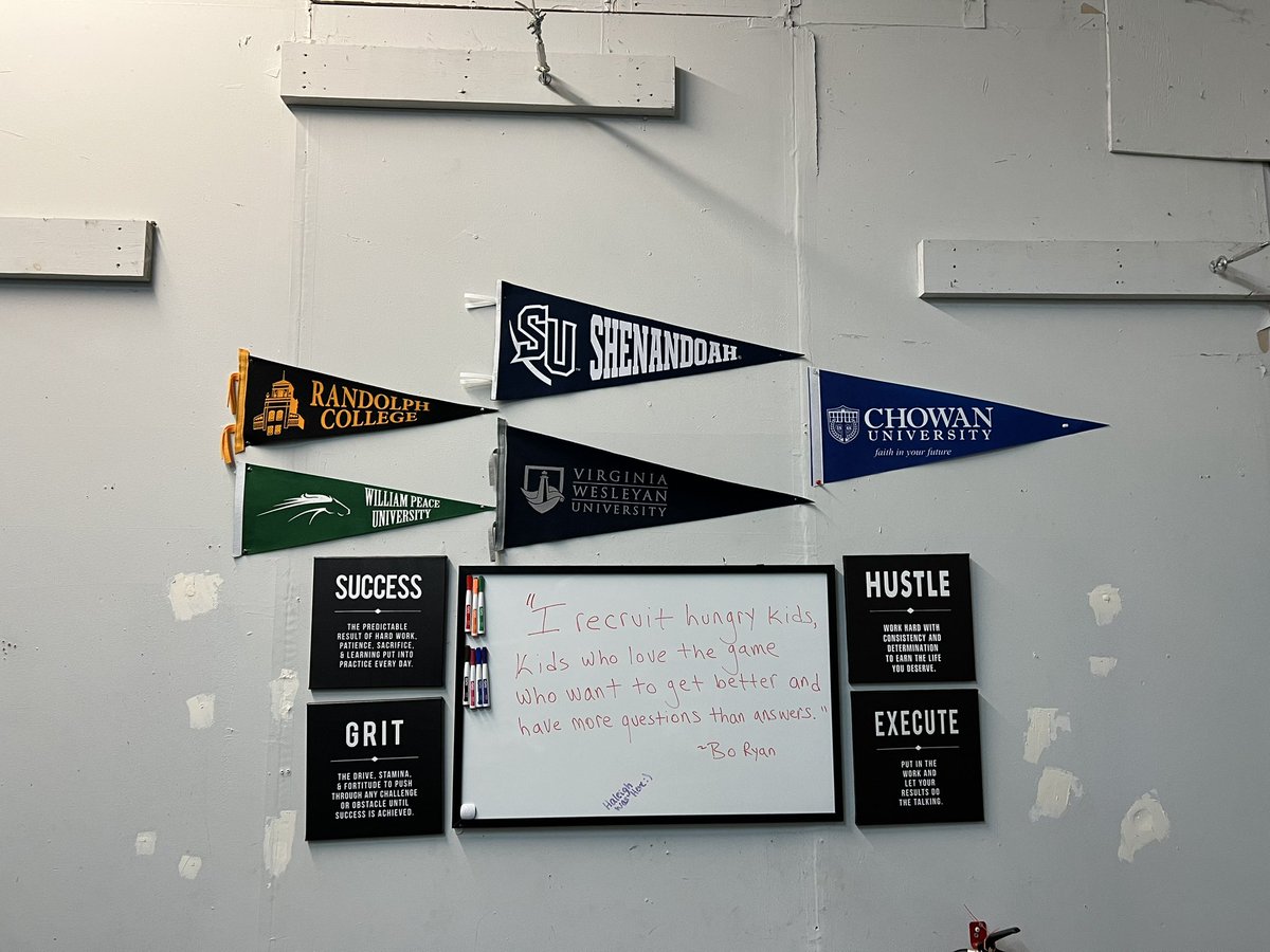 thecobway's tweet photo. Updated pennants at COB! VWU—Yours truly; Shenandoah—Austin and Dillon; Chowan—Aidan; William & Peace—Zach; Randolph—Lexie. Thankful to have had opportunities to work w/these awesome humans! More to come for sure. #SevenPercent https://t.co/jeAAOfsKzD
