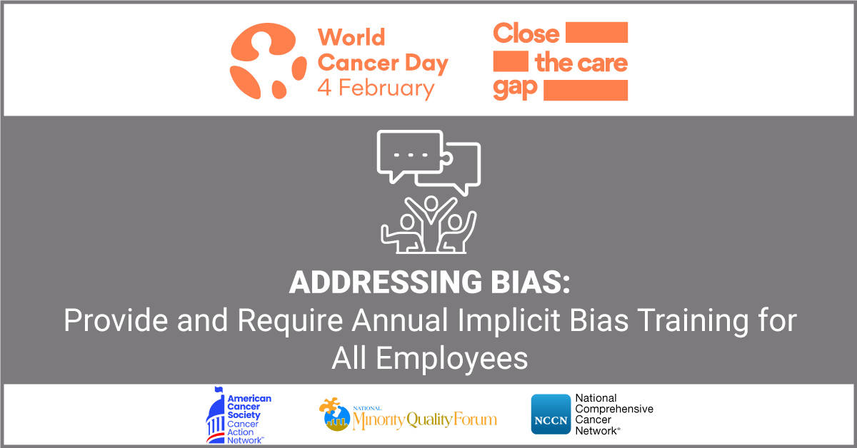The Health Equity Report Card (HERC) contains 17 measurable actions to reduce disparities and #CloseTheCareGap for people with cancer. More information is coming on #WorldCancerDay, February 4: NCCN.org/wcd. (Image 15 of 17) 
<a href="/NMQF/">NMQF</a> <a href="/ACSCAN/">American Cancer Society Cancer Action Network</a>