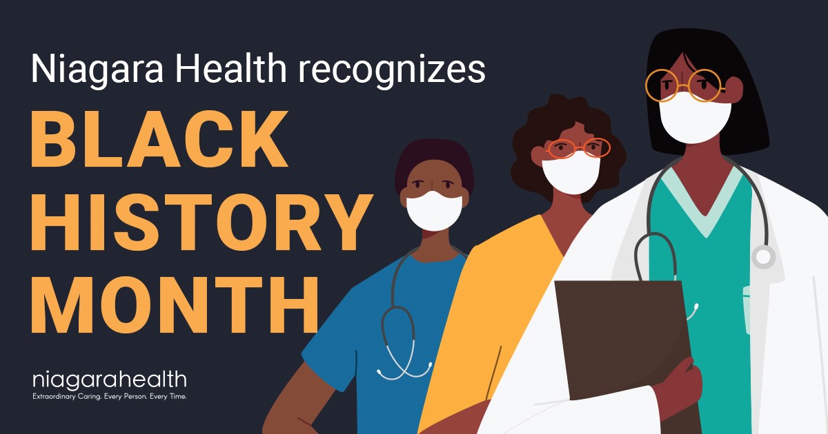 niagarahealth's tweet photo. February is #BlackHistoryMonth – a month-long recognition at Niagara Health.  
We acknowledge the ongoing systemic racism and oppression faced by members of the Black community and reaffirm our organizational promise to be guided by compassion and a respectful culture. (1/3) https://t.co/7c8nYAfBz5