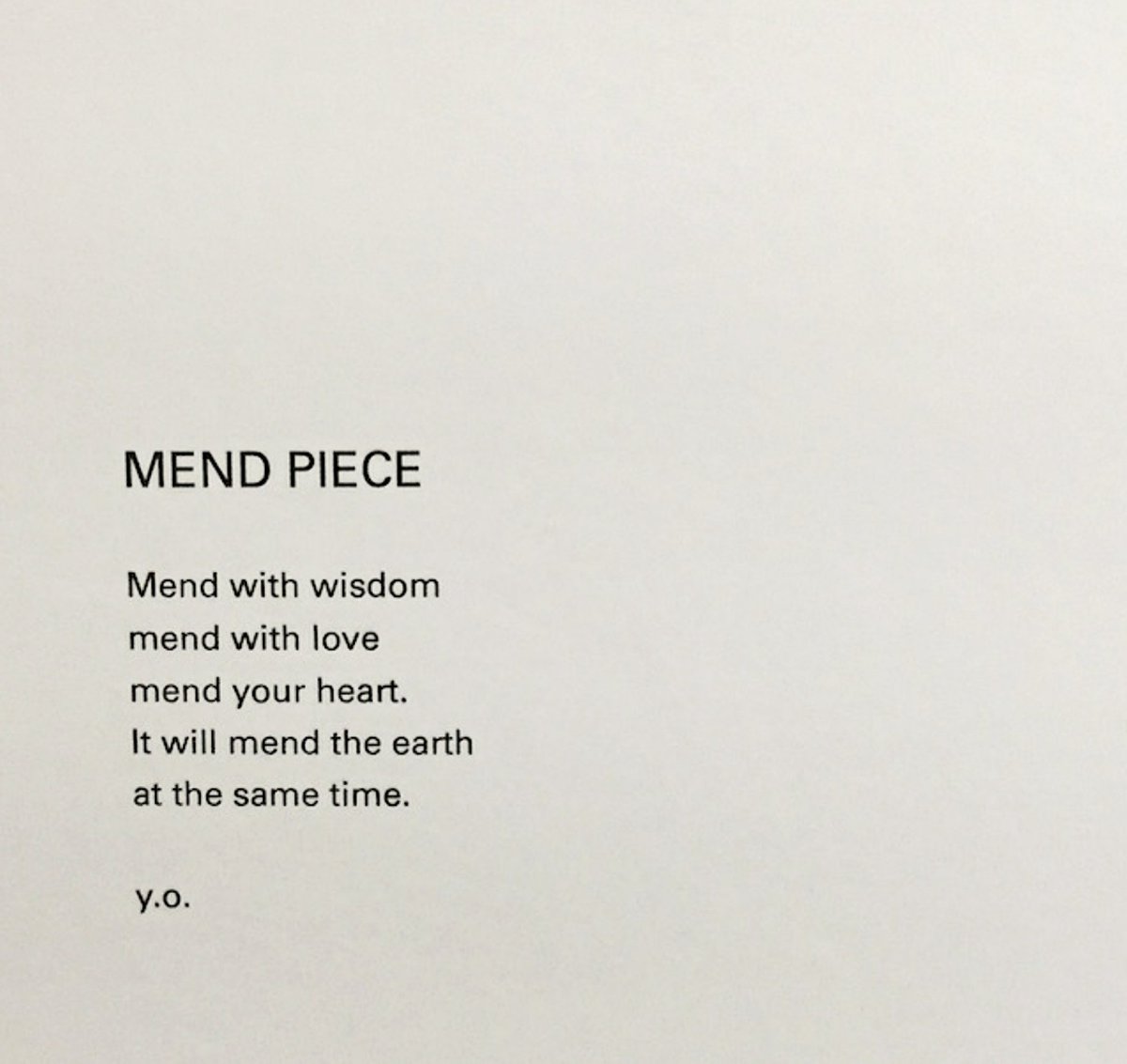 ArtUnitNetwork's tweet photo. Welcoming the month of love with insight from admired artist Yoko Ono's "Mend Piece" 🖤🪡 https://t.co/ox2Iy5fMgK