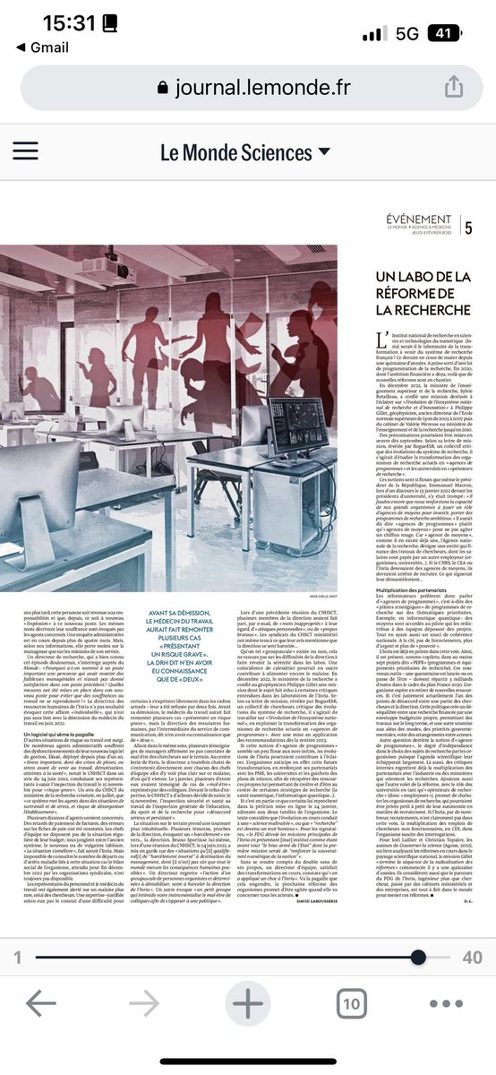 svklvo's tweet image. Un #climat_délétère secoue l&apos;#Inria 2/2