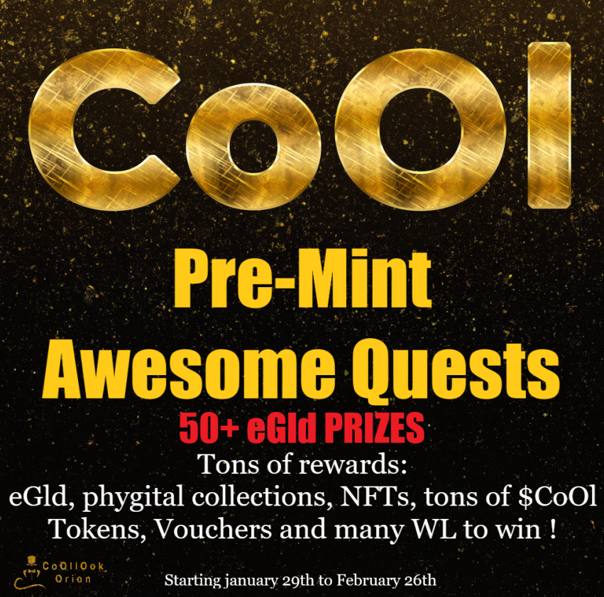 CoOllOokOrion's tweet photo. ⭐️STOP SCROLL⭐️

More than 50 #eGld Prizes!!!

CoOllOok Orion Mint Celebration !

(FREE) Participate to our Crew3 Missions and learn a bit more about the way CoOllOok Orion is gonna revolutionize Prestige in #MultiversX. 
https://t.co/MJqRI5lzEv
#EGLD #collectors #NFTShareholder https://t.co/VIyHoJsRgj