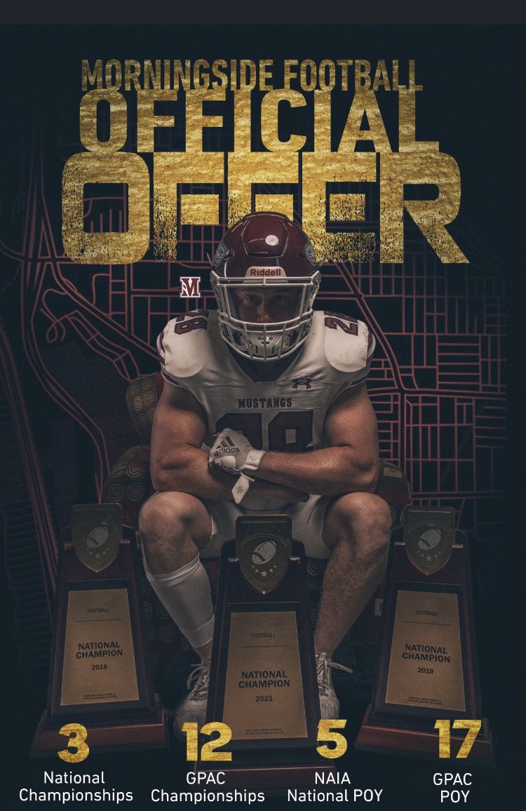 After a great conversation with <a href="/MsideFball/">Steve Ryan</a> I’m excited to say I received an offer from the university of morningside!!! <a href="/MsideFootball/">Morningside University Football</a> <a href="/CoachBeckmannLH/">Coach Beckmann</a> <a href="/LHSLinkFootball/">LINKS Football</a>