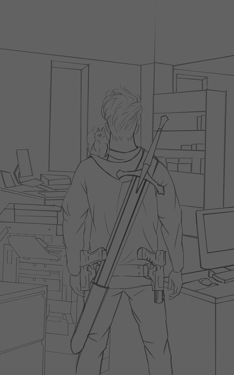 TodaysChapter's tweet photo. Level Up is five years old today! To celebrate, here's a never before seen pencil sketch of the cover. 

This is how every cover starts life. It was very close to what I wanted right from the start, but you might notice several small differences between this and the final version https://t.co/4FkXAmcd4r