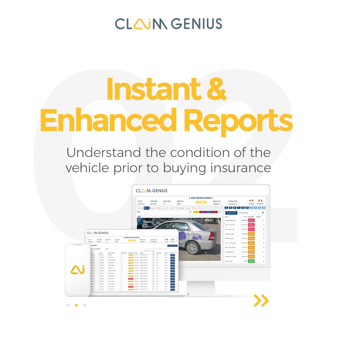 ClaimGenius's tweet photo. GeniusINSPECT helps underwriters get more done in less time. From accurate vehicle condition reports for policy issuance to maximising efficiency, GeniusINSPECT for Underwriting does it all with our world-class AI.
Ready to #ClaimTheFuture? Make way for automated underwriting! https://t.co/dQWWXGgSLe