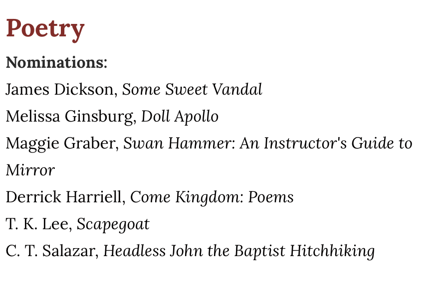 TheW_MFACW's tweet photo. Congratulations to T. K. Lee and C. T. Salazar on their Mississippi Institute of Arts and Letters nominations in Poetry. @MSArtsLetters  @@thecleverkris @CTsalazar_ https://t.co/NAFfhXvktd