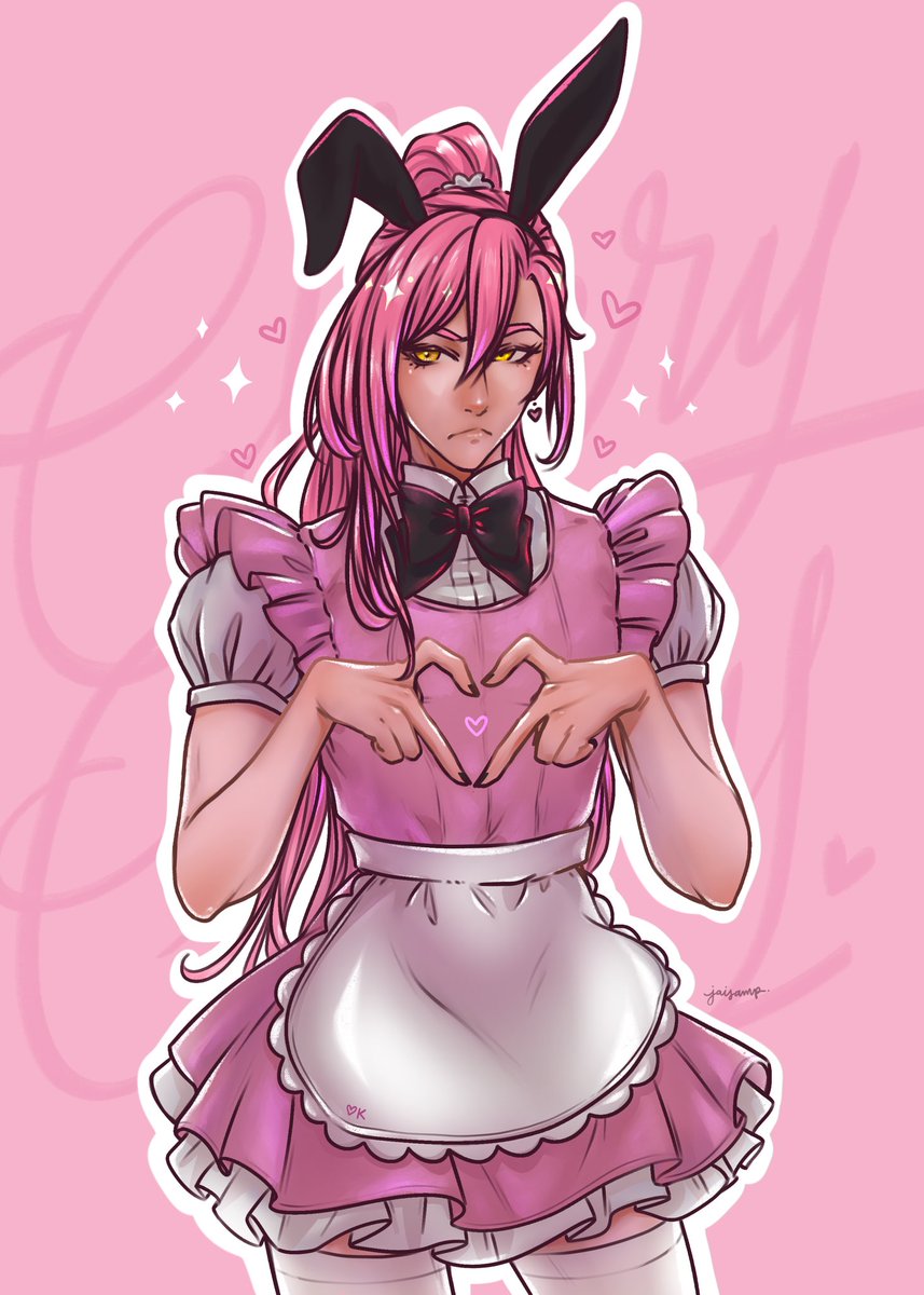 Pink Maid #CherryBlossom 💖 Prints & stickers will be in the shop today or tomorrow 🌸 #SK8THEINFINITY #KaoruSakurayashiki