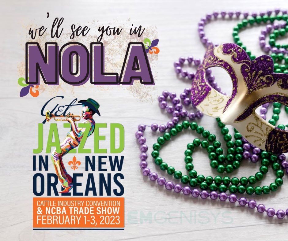 We made it to NOLA! We’re excited to be at <a href="/BeefUSA/">National Cattlemen's Beef Association</a>’s premier event and we hope to see you at the <a href="/CattleCon/">CattleCon</a>. Let’s get jazzed at #cattlecon23!

#breedingsomethingepic