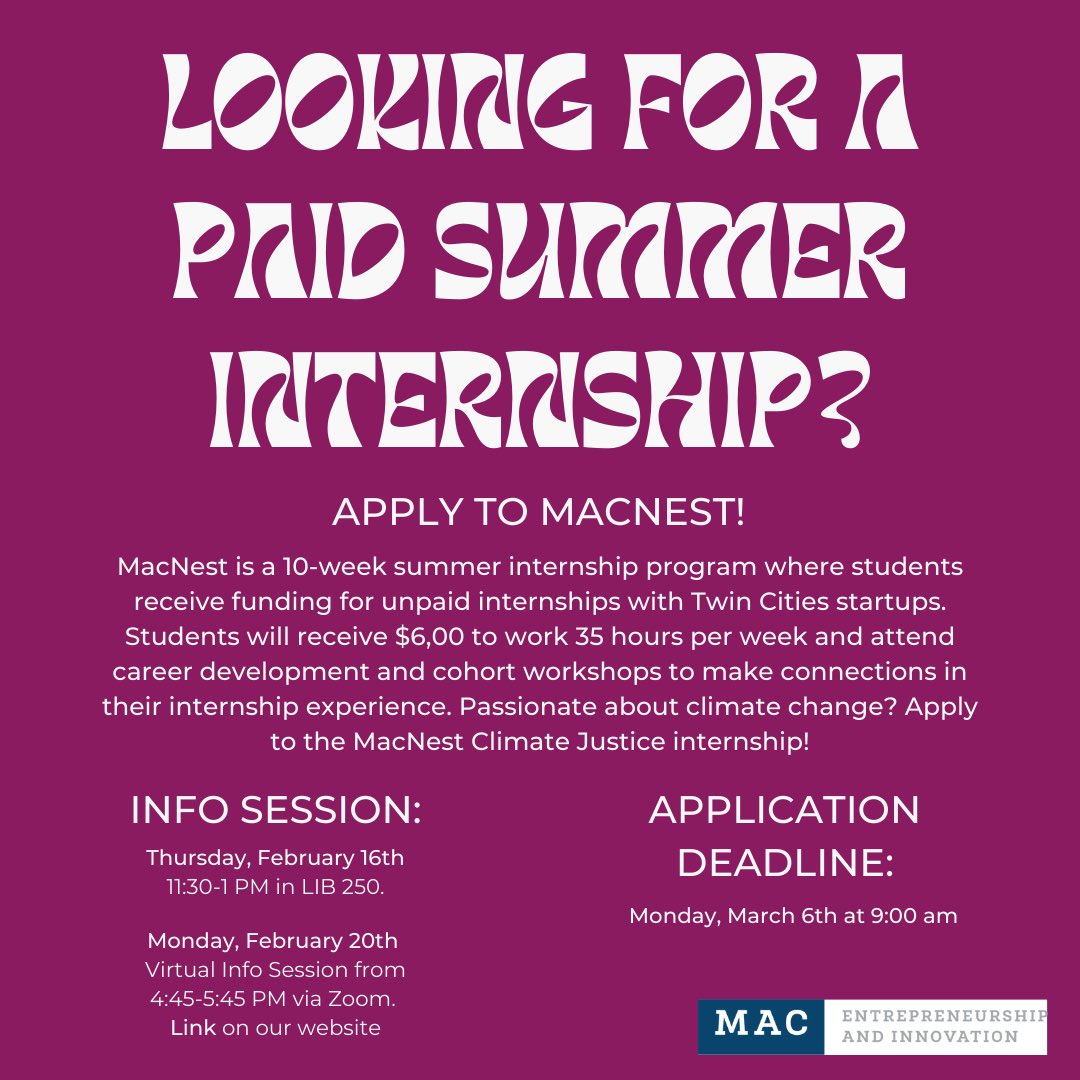 Macalester Entrepreneurship and Innovation tweet media