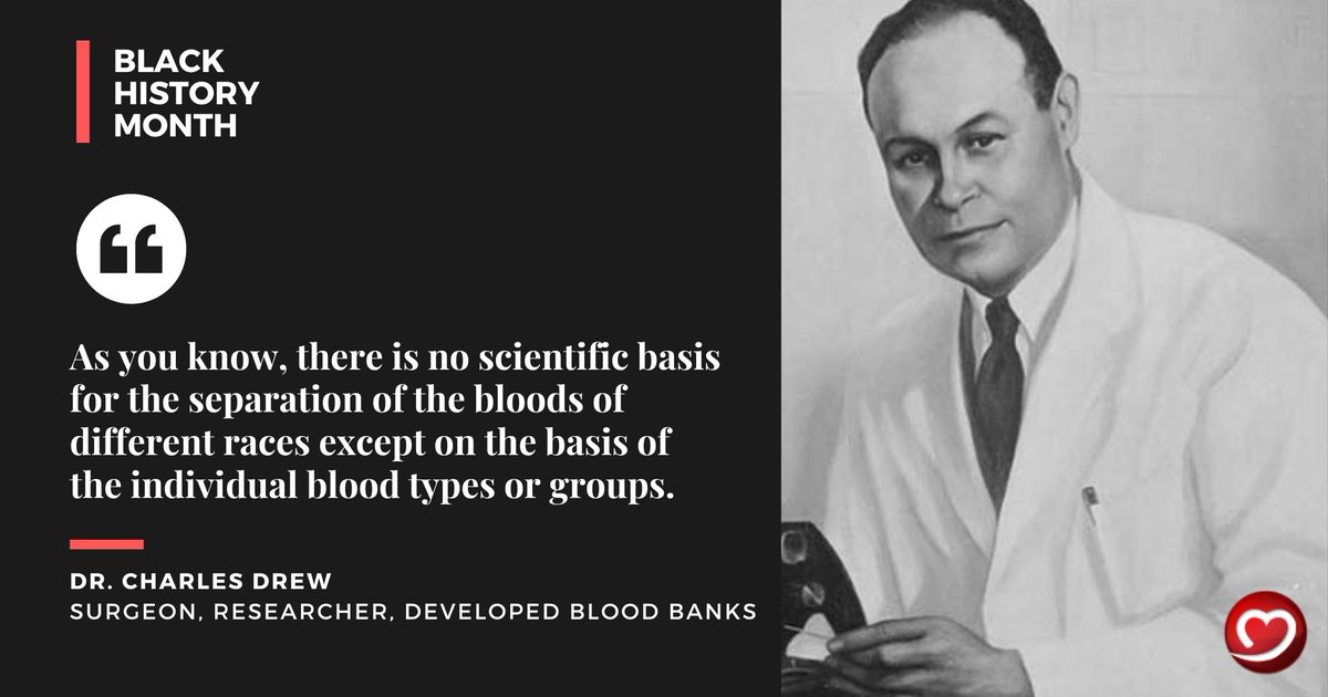 Black History Month | Dr. Charles Drew, the surgeon who developed blood banks. This February, we celebrate the achievements and lasting impacts that African Americans make in the medical field. 
#cardioserv #blackhistorymonth #blackhistorymonth2022 #blackhistory