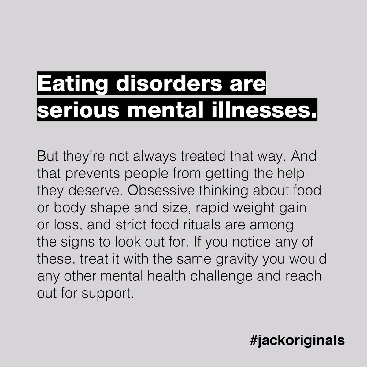 jackdotorg's tweet image. Today is the start of Eating Disorder Awareness Week in Canada.

Let’s set some things straight about what eating disorders are, and what they’re not. 

#EDAW2023