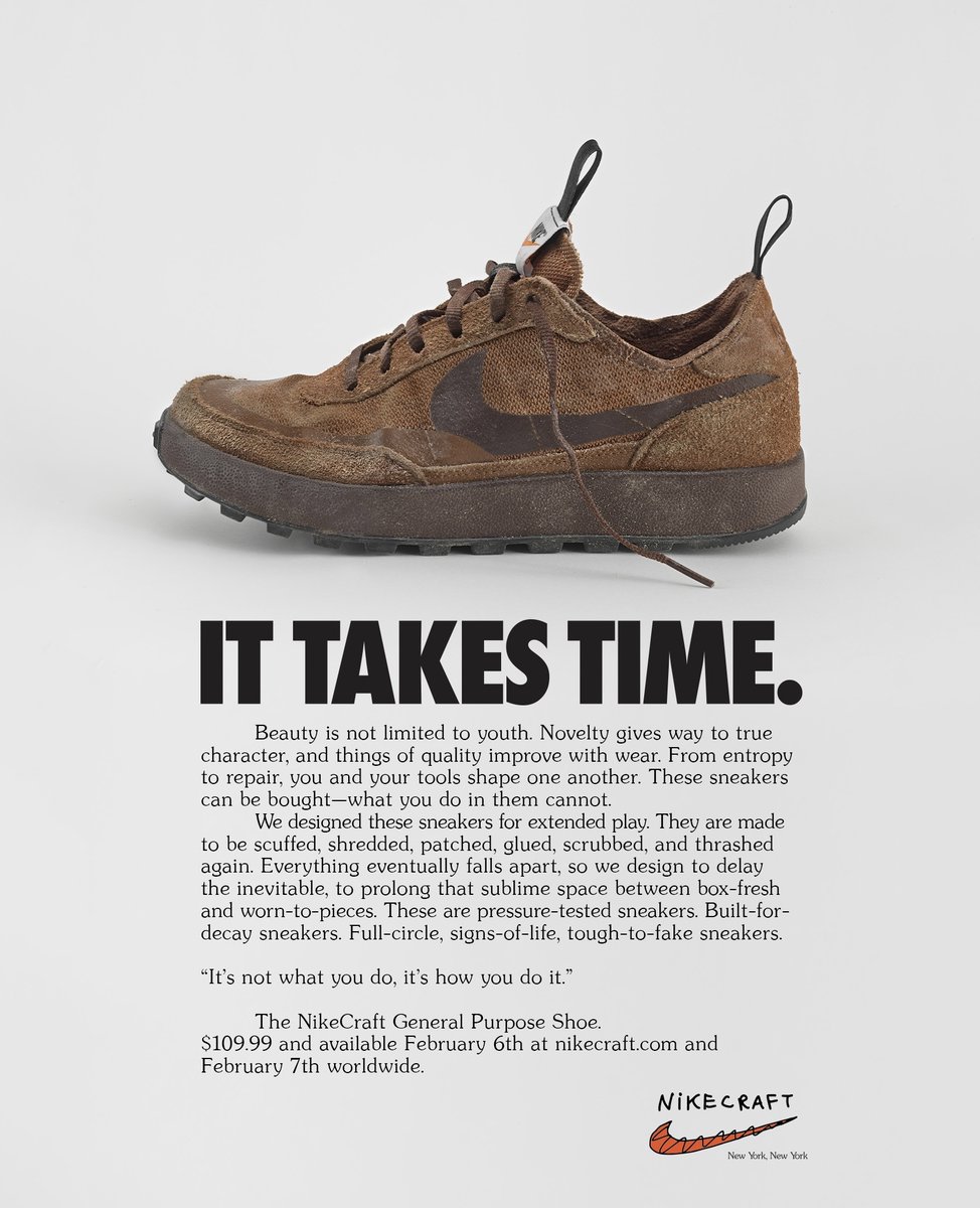 The General Purpose Shoe in the Brown colorway. Available February 6th at nikecraft.com and February 7th worldwide.