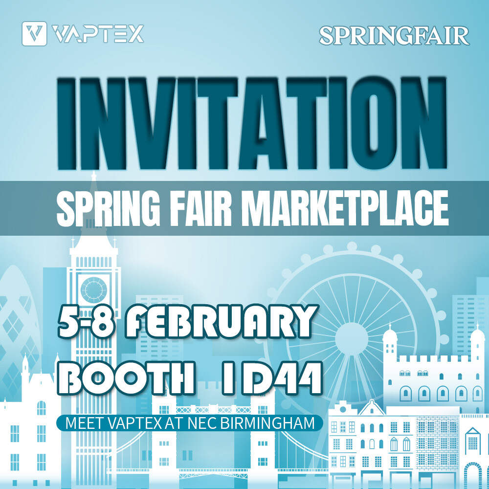 #Vaptex is looking forward to meeting you at Spring Fair.🥰 Come and try vaptex products for free.! Time: 5th-8th February Address: NEC BIRMINGHAM, UK Vaptex Booth: 1D44 Get a free ticket⬇️ springfair.com/visitor-regist…