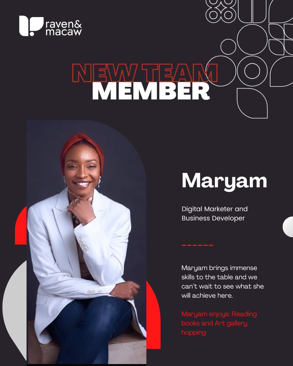 It’s that time again… we’ve expanded our team! 

A big warm welcome to Chinonso, Precious and Maryam! 🚀

We’re super excited to have you as part of our team! 🔥

#ravenandmacaw #Copywriter #contentdeveloper #digitalmarketer #businessdeveloper #projectmanager