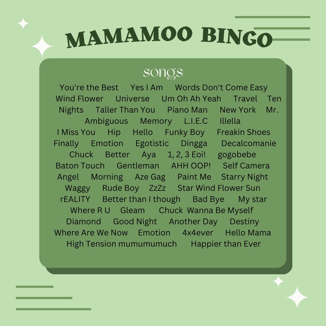 cheolwonpalee's tweet photo. <#MAMAMOOinPH> <#MYCONinMNL>

MAMAMOO BINGO
-Game day: FEB 10, 2023
-Deadline of card submission: FEB 8, 2023
-Submit your entries here: https://t.co/aDYWbRE083
-Prizes will be posted prior to game day
-Will try to look for prizes sponsor para marami winners
-Prize MIC ON inlus https://t.co/yb45CX5TPK