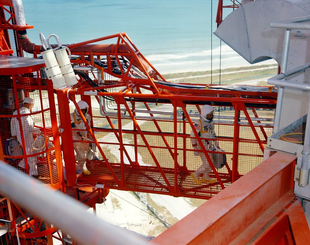 markbrewer4's tweet photo. @NASA @Space_Station @SpaceX @NASAKennedy Beautiful gantry to a Hot Bird. We've come a long way Baby!

Apollo 1 - Jan 27, 1967 https://t.co/uuwPX6npao