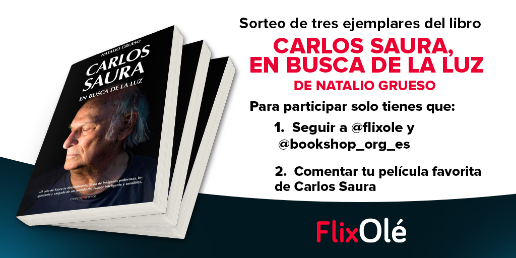 📚Con motivo de nuestro especial dedicado al próximo Goya de Honor Carlos Saura sorteamos tres ejemplares de 'Carlos Saura, en busca de la luz'. 

👉Para concursar tenéis que seguir a <a href="/FlixOle/">FlixOlé</a> y a <a href="/Bookshop_org_ES/">Bookshop.org ES</a> y comentar vuestra película favorita de Saura.

⌛Hasta el 12/02.