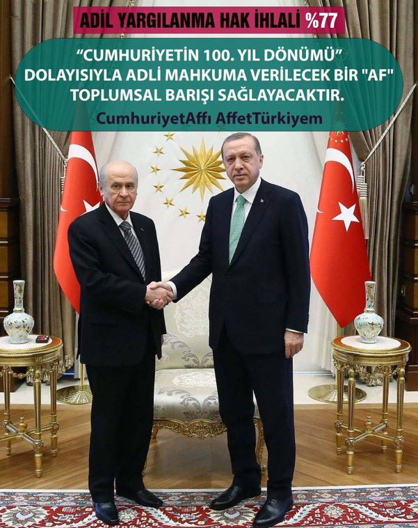 Eliff (@elif6874) on Twitter photo <a href="/Akparti/">AK Parti</a> <a href="/RTErdogan/">Recep Tayyip Erdoğan</a> AffıÇıkarın DerdiBitirin <a href="/RTErdogan/">Recep Tayyip Erdoğan</a> <a href="/dbdevletbahceli/">Devlet Bahçeli</a> <a href="/bybekirbozdag/">Bekir Bozdağ</a> <a href="/M_Sarigul/">Mustafa Sarıgül</a> <a href="/YildizFeti/">Feti Yıldız</a> <a href="/Hayati_Yazici/">Hayati Yazıcı</a> <a href="/yilmaztunc/">Yılmaz TUNÇ</a> <a href="/kilicdarogluk/">Kemal Kılıçdaroğlu</a> <a href="/meral_aksener/">Meral Akşener</a>
TCKNIN HER MADDESİNDE ADİL YARGILANMAMIŞ MİLYONLARCA İNSANLAR VAR AYRIMSIZ EŞİT YASA EŞİT AFFF İSTİYORUZ <a href="/Akparti/">AK Parti</a> <a href="/RTErdogan/">Recep Tayyip Erdoğan</a> AffıÇıkarın DerdiBitirin <a href="/RTErdogan/">Recep Tayyip Erdoğan</a> <a href="/dbdevletbahceli/">Devlet Bahçeli</a> <a href="/bybekirbozdag/">Bekir Bozdağ</a> <a href="/M_Sarigul/">Mustafa Sarıgül</a> <a href="/YildizFeti/">Feti Yıldız</a> <a href="/Hayati_Yazici/">Hayati Yazıcı</a> <a href="/yilmaztunc/">Yılmaz TUNÇ</a> <a href="/kilicdarogluk/">Kemal Kılıçdaroğlu</a> <a href="/meral_aksener/">Meral Akşener</a>
TCKNIN HER MADDESİNDE ADİL YARGILANMAMIŞ MİLYONLARCA İNSANLAR VAR AYRIMSIZ EŞİT YASA EŞİT AFFF İSTİYORUZ