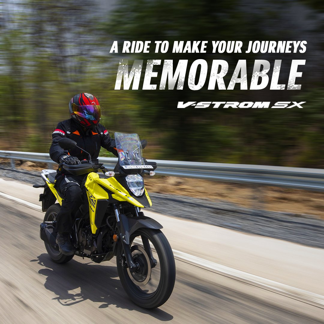 suzuki2wheelers's tweet photo. Some rides are meant not only to make your journeys convenient but also memorable at the same time. Take a ride on #VStromSX to know it yourself.
#SuzukiIndia #SuzukiMotorcycle #MasterOfAdventure https://t.co/pFvFAGukt3