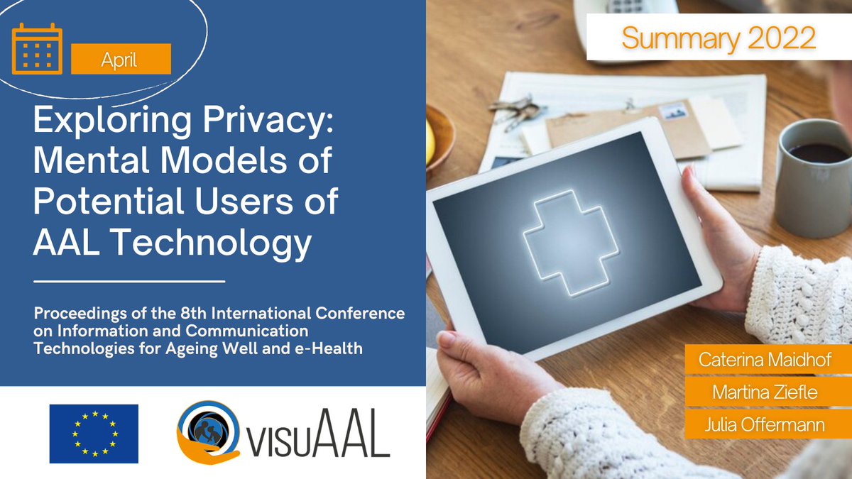 Study by <a href="/CateriMaidhf/">Caterina</a>, M. Ziefle and J. Offermann uses qualitative approach to understand mental models of potential users of AAL technology and their implications for privacy. Check it out at zenodo.org/record/7528434 #AALtechnology #AAL #privacy #healthcare 
<a href="/MSCActions/">Marie Skłodowska-Curie Actions</a>