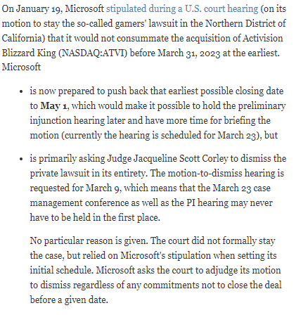 FOSS Patents: CHART: Key deadlines in Microsoft-ActivisionBlizzard