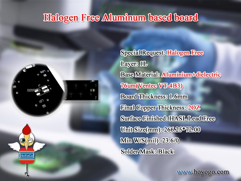 RayHe14's tweet image. 📢📢 Special Request: 👇👇👇
✅#HalogenFree

✔#1Layer #2OZ #HASLLeadFree #Black
✔Base Material: #Aluminium+dielectric 76um(Ventec VT-4B3)
✔Board Thickness: 1.6mm
✔Unit Size(mm): 266.25*72.00
✔Min W/S(mil): 23.6/0

🖥️ hoyogo.com;
🛒 hoyogo.com.cn;

#PCB