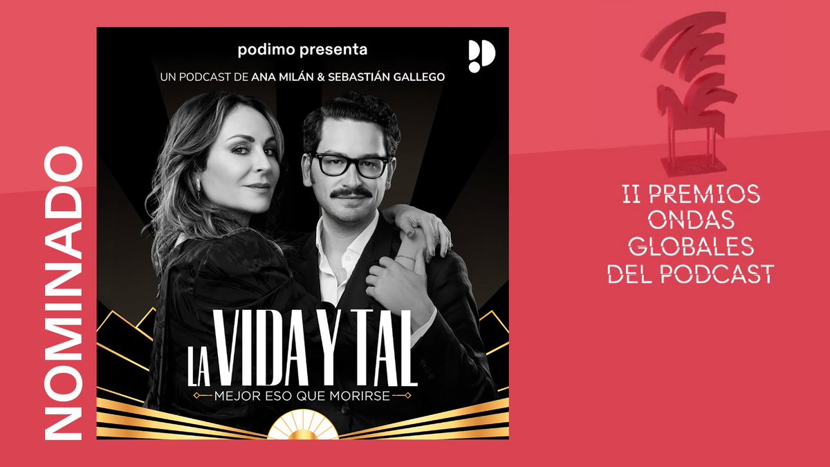 PodimoSpain's tweet photo. ¡Enhorabuena a @SebastianGAB y Ana Milán! Estamos  nominados a los @Premios_Ondas en la categoría de mejor podcasts conversacional con 'La vida y tal' 👏👏👏👏👏👏 https://t.co/9J1zWPVlUI