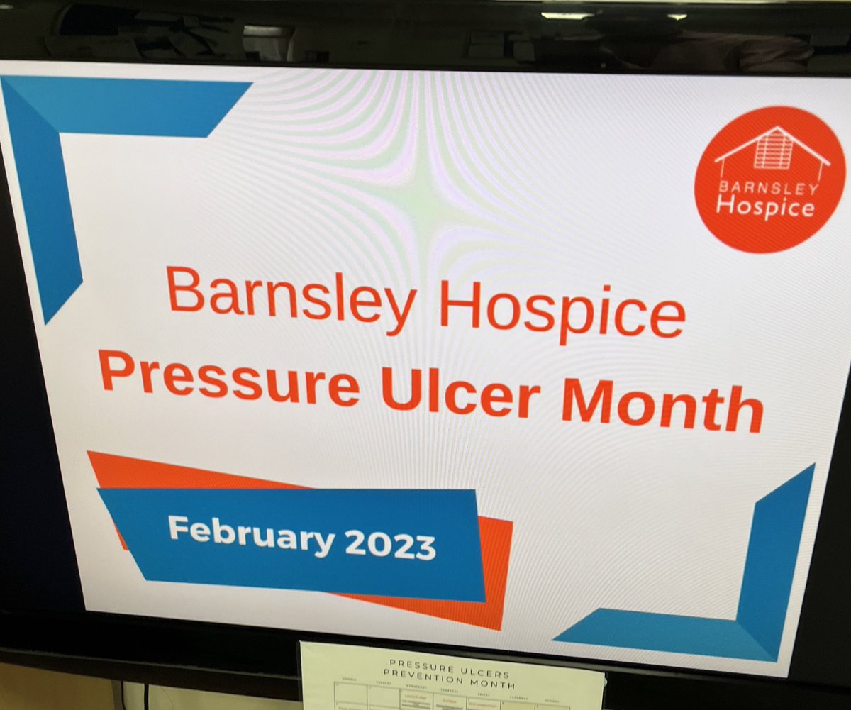 @BarnsleyHospice Quality Improvement month has started with Pressure Area Care Awareness.      #stopthepressure #qualityimprovement #wecare #tissueviability #teamhospice