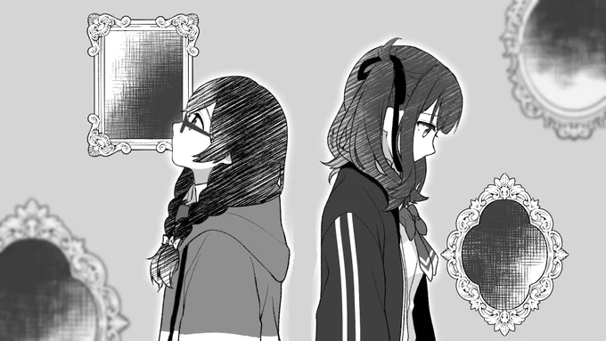 ちなみにこちらは宣伝用描きおろしイラストです!
動画イラストもわんさか描かせてもらってます。素敵な楽曲なので、わたしも公開が待ち遠しいです～✨ 