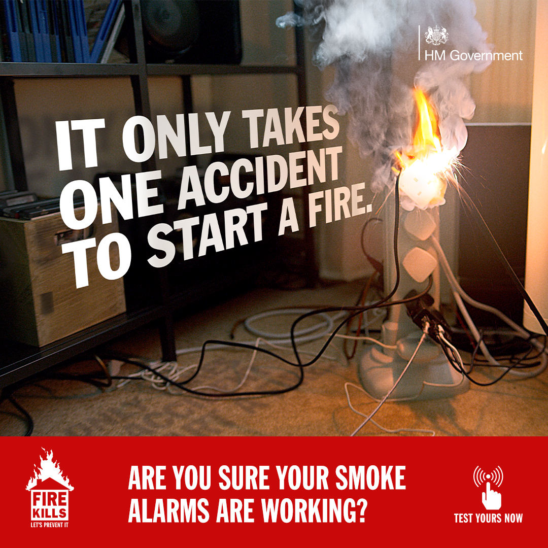 #FireKills | It only takes one accident to start a fire in your home

Overloaded plug sockets can easily overheat and catch fire.

✅ Avoid connecting too many devices to the same socket
✅ Use a bar adapter on a lead rather than a block adaptor
✅ Only use one adaptor per socket