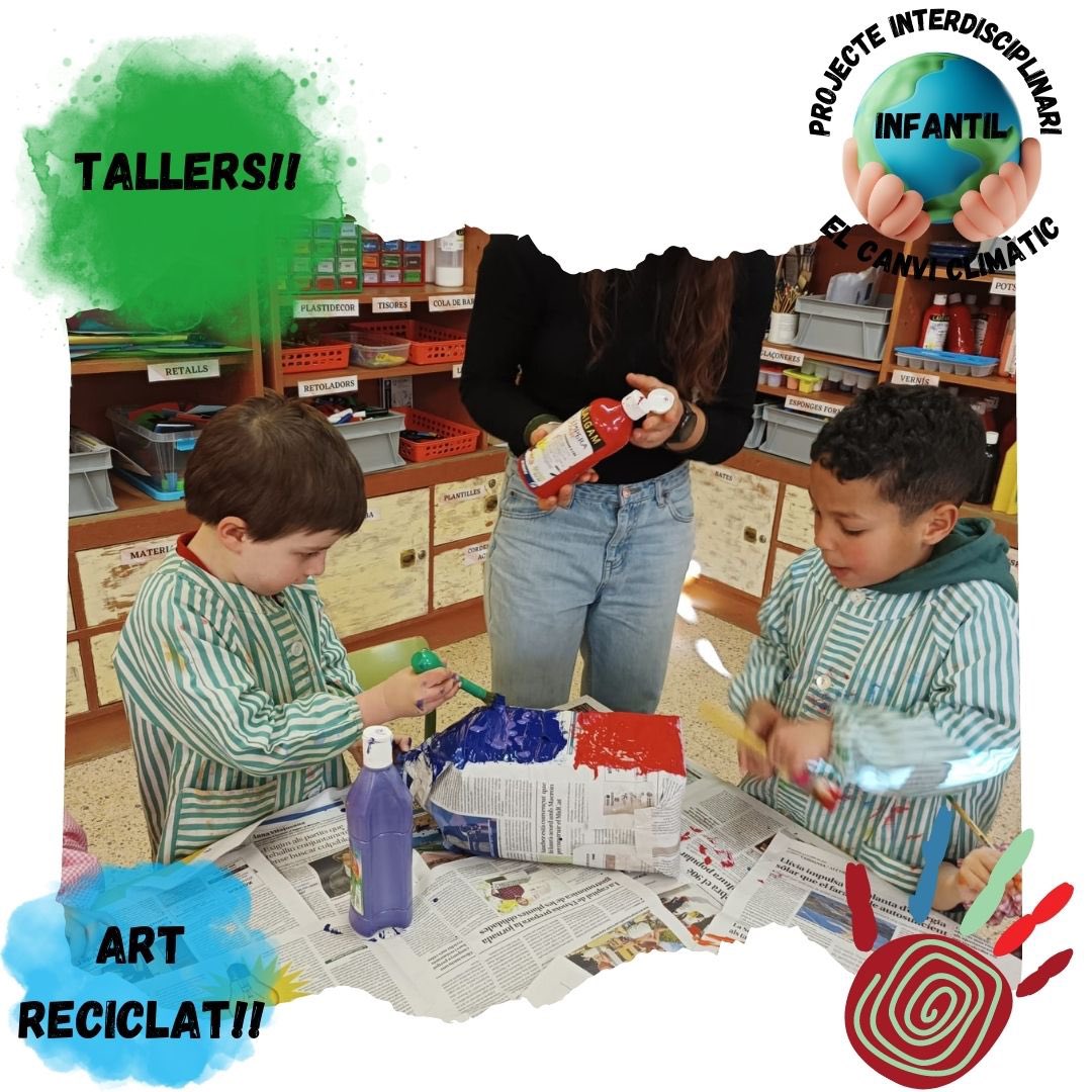 escolasantjoan's tweet photo. A educació infantil estem molts enfeinades i enfeinats realitzant uns tallers d’ART RECICLAT! Hem decidit fer d’artistes i convertir els materials en grans obres d’art. #escolasantjoanberga #educacioinfantil #projecteinterdisciplinari #artreciclat https://t.co/ESWotQKjG2