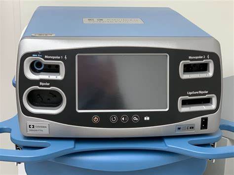 A full technical description is beyond the scope here but:
Basically it delivers high-current, low-voltage radiofrequency energy to the tissue. The device is able to regulate the amount and duration of energy delivered based on tissue impedance, and tissue dessication occurs.