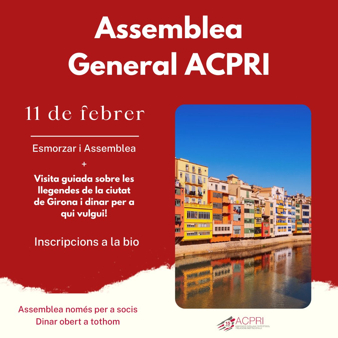 👉Només queden 10 dies per a l'Assemblea General de l'ACPRI!

Ja us heu inscrit? ✌️

Enllaç: forms.gle/M2z1QM3DCdsc9z…