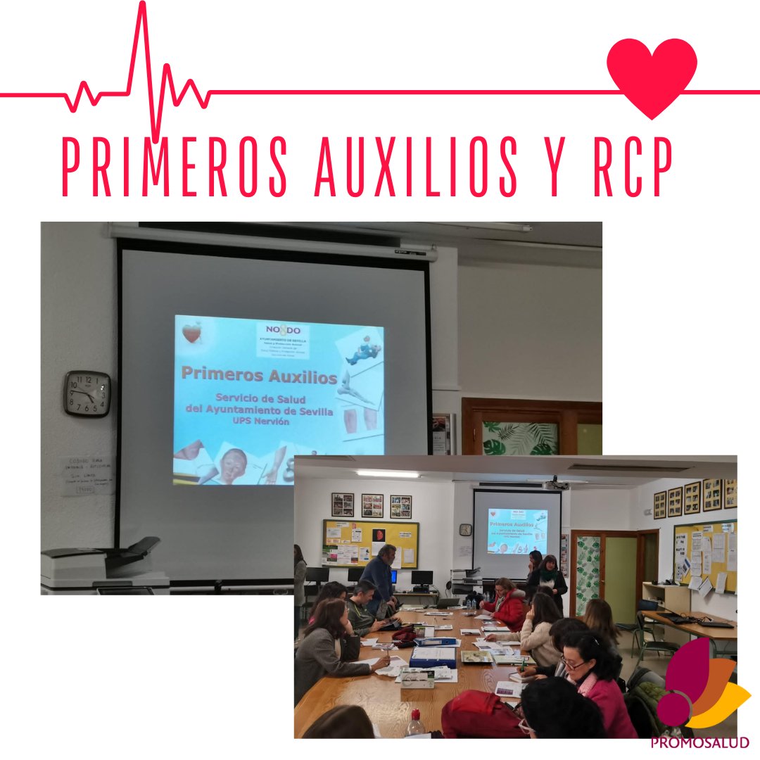 ayto_promosalud's tweet photo. Ayer estuvimos con el profesorado del @IESNervion actualizando conocimientos sobre enfermedades crónicas más frecuentes en el alumnado, RCP y DEA Muchas gracias por vuestra atención y compromiso!
#saludsvq #promosalud #sevilla #primerosauxilios #rcp #dea #saludlocalsevilla https://t.co/XWWKdqvG8o
